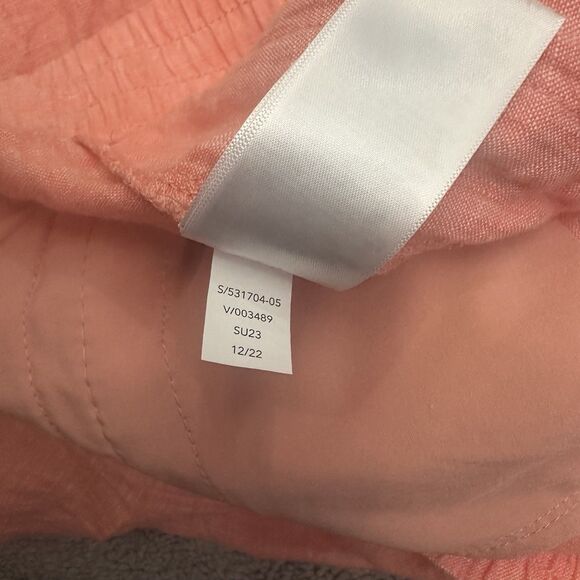 Athleta Retreat 100% Linen Jogger Pant 4 Sunset Glow Coral Travel Beach Casual - Picture 8 of 12